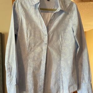Brooks Brothers Blue and White Button Down Shirt Fitted Style